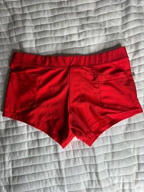 RUFSKIN Men's Red Swim Trunks - Classic Low-Rise Swim Shorts